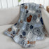 Kitty Paws (Gray) Soft Plush 50x60in Blanket