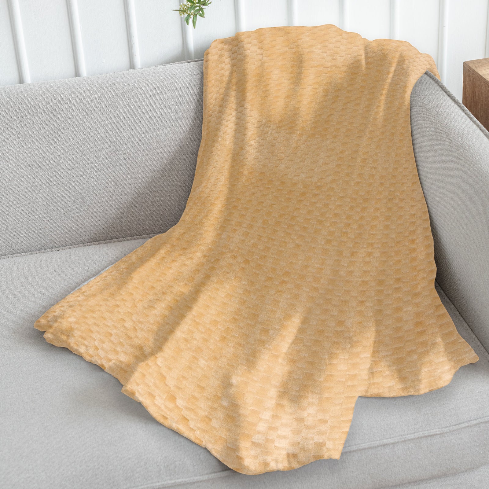 Cream Solid Color (Turtle Shell) Soft Plush 50x60in Blanket