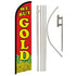 We Buy Gold (Red) Windless Banner Flag & Pole Kit - Flags Importer