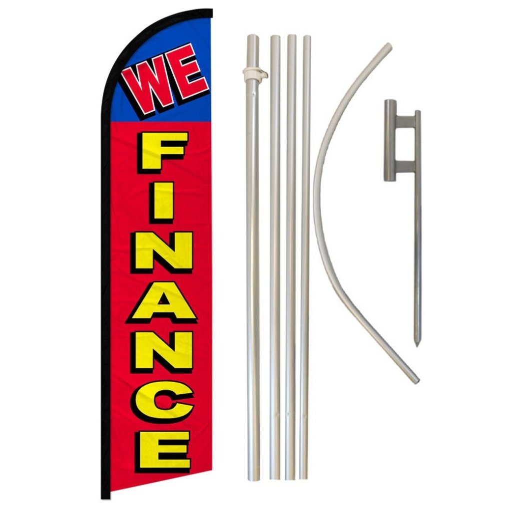 We Finance Windless Banner Flag & Pole Kit - Flags Importer