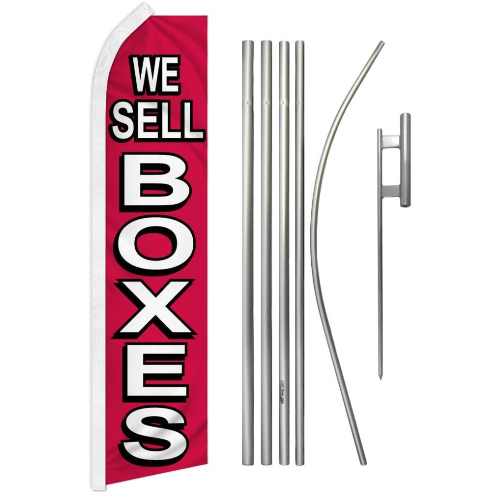 We Sell Boxes (Red) Super Flag & Pole Kit - Flags Importer