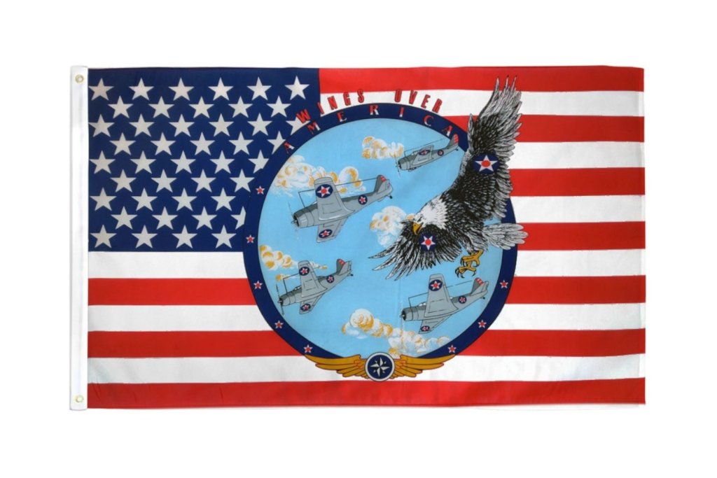 Wings Over America Flag 3x5ft Poly - Flags Importer