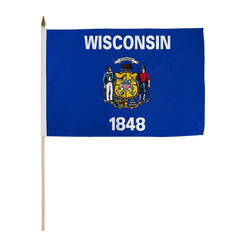 Wisconsin 12x18in Stick Flag - Flags Importer