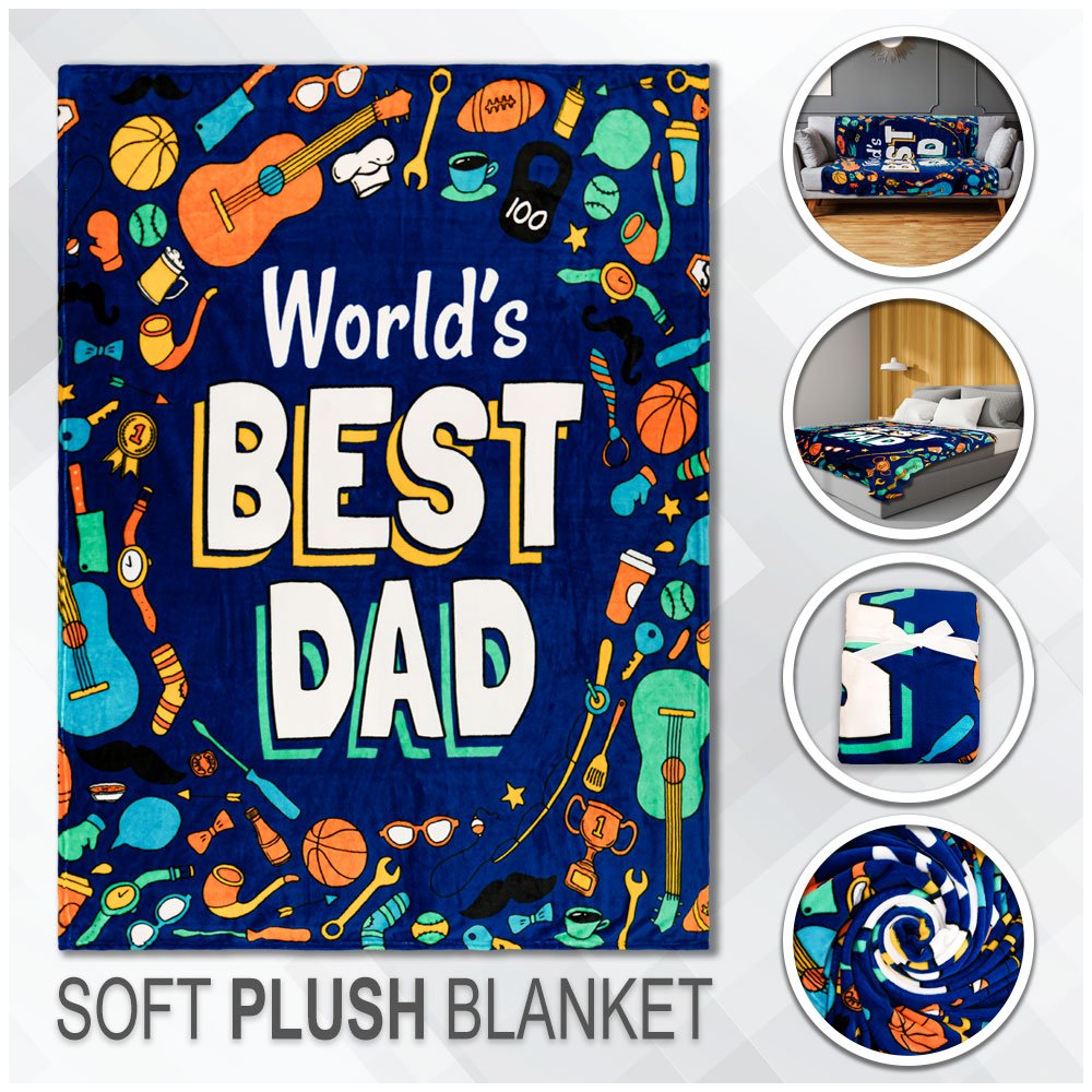 World's Best Dad Soft Plush 50x60in Blanket - Flags Importer