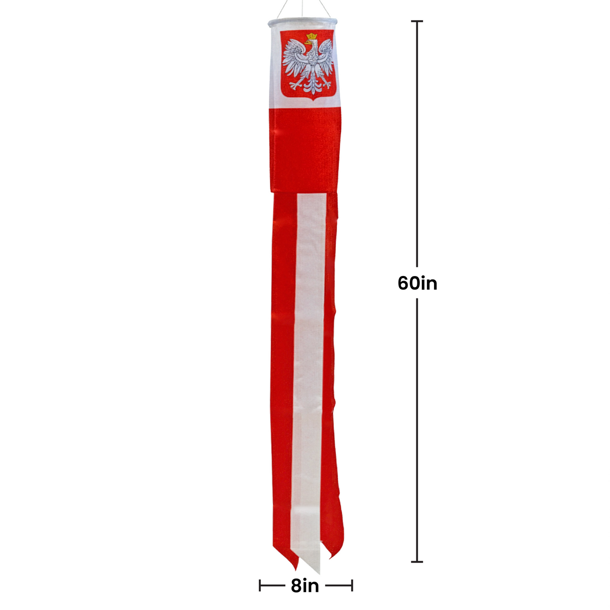 Poland (Eagle) Super Shiny Poly 5ft Windsock