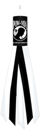 5ft Long POW-MIA Shiny Polyester Windsock
