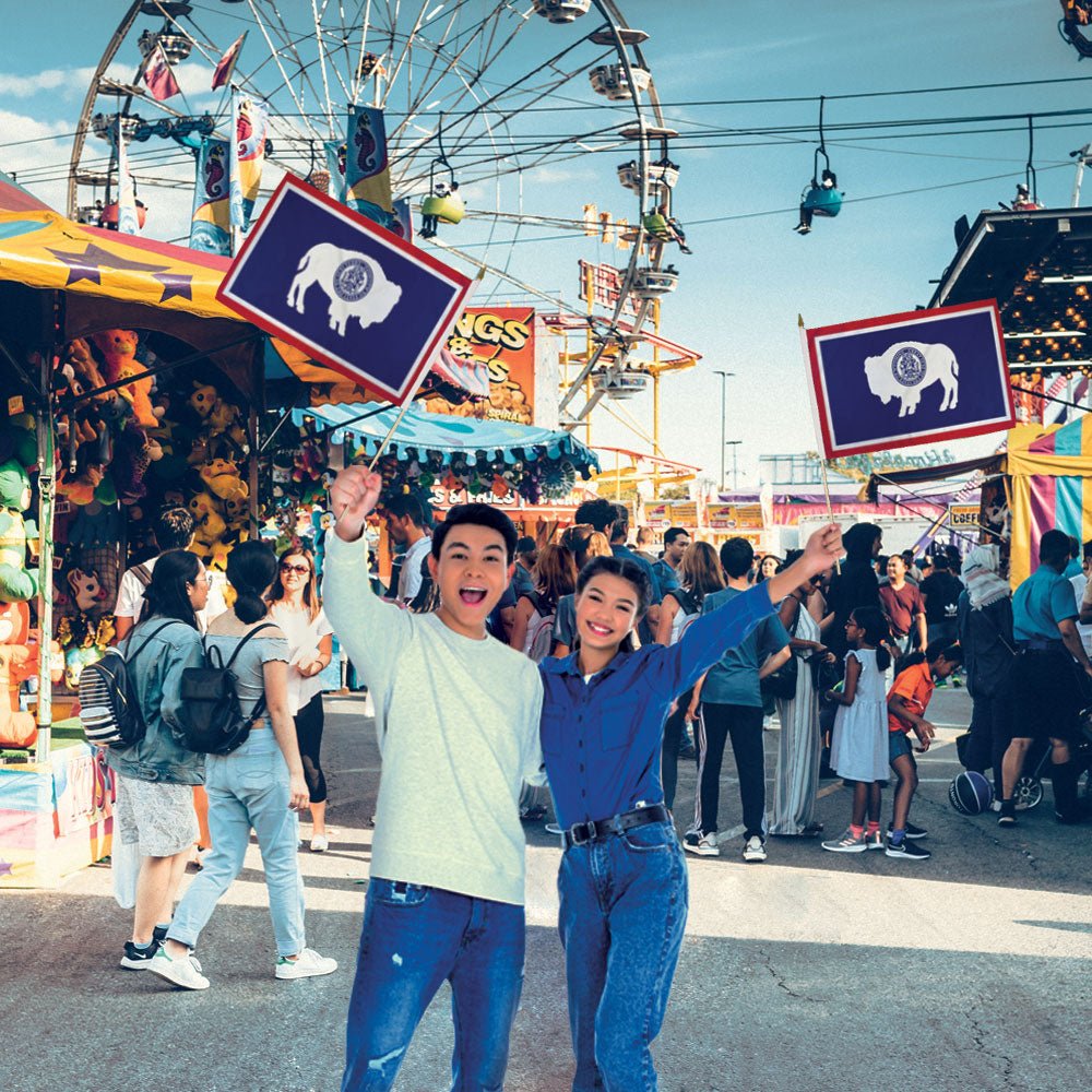 Wyoming 12x18in Stick Flag - Flags Importer