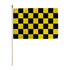 Yellow & Black Checkered 12x18in Stick Flag - Flags Importer