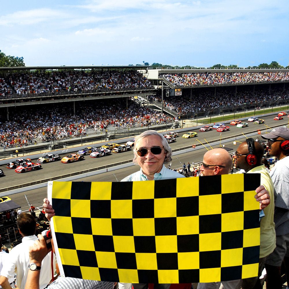 Yellow & Black Checkered Flag 3x5ft Poly - Flags Importer