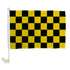 Yellow & Black Checkered Single - Sided Car Flag - Flags Importer